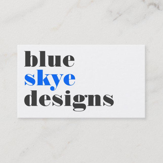 business cards > blue skye  [blue : charcoal] (Front)