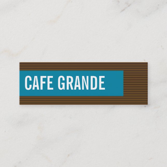 business cards > cafe grande [chocolate : teal] (Front)