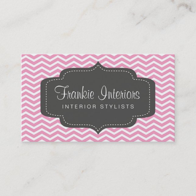 business cards > chevron2 [charcoal:pink] (Front)