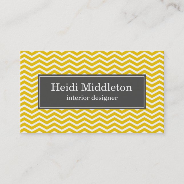 business cards > chevron [charcoal:yellow] (Front)