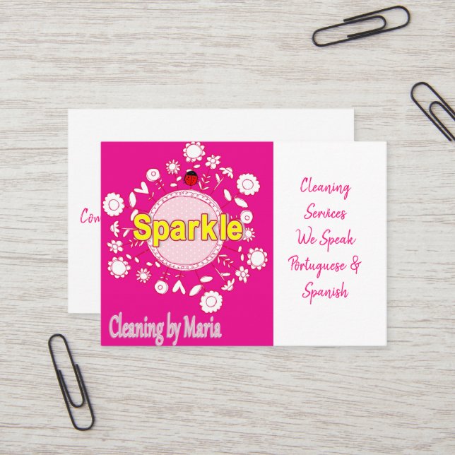 Business Cards, Cleaning Lady  Business Card (Front/Back In Situ)