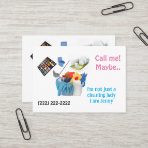 Business Cards, Cleaning Lady Call Me, Maybe Card