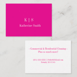 Business Cards, Cleaning Lady Pink Card