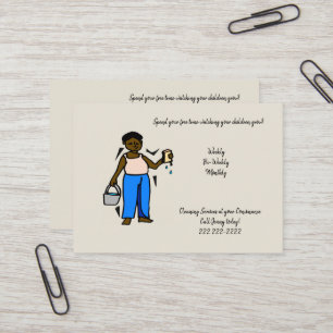 Business Cards, Cleaning Lady Services Business Card