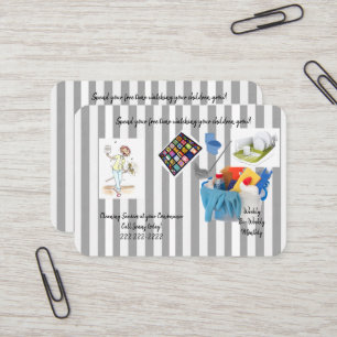 Business Cards, Cleaning Lady Services Business Card