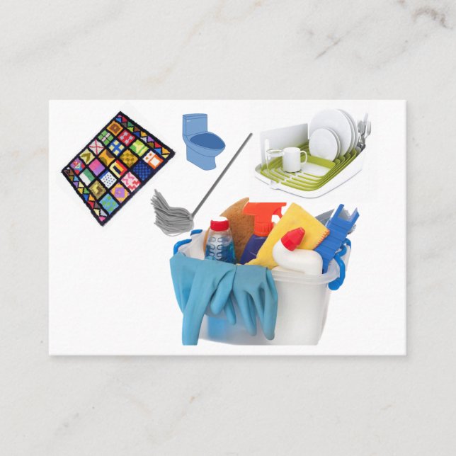 Business Cards, Cleaning Services Business Cards (Front)