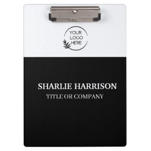 Business Cards   Custom Logo Icons Modern black Clipboard