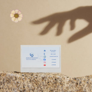 Business Cards   Custom Logo Icons Modern blue