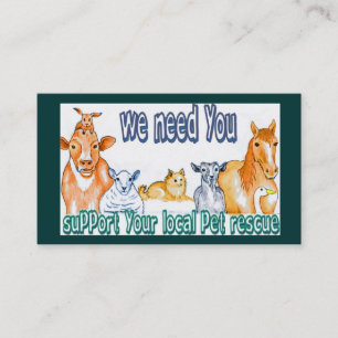 Business Cards,customisable pet rescue Business Card