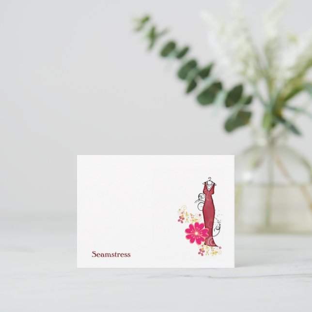 Business Cards, Dress Maker, Seamstress  Business Card (Standing Front)
