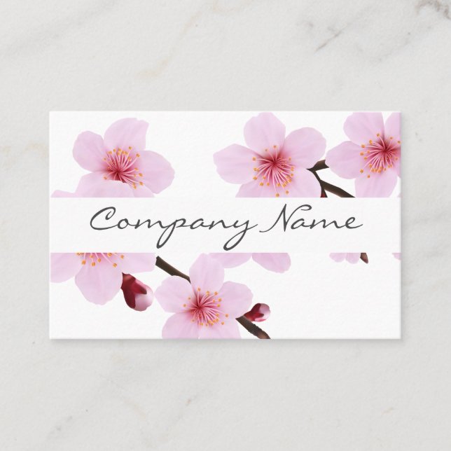 Business Cards - Elegant Sweet Cherry Blossom (Front)