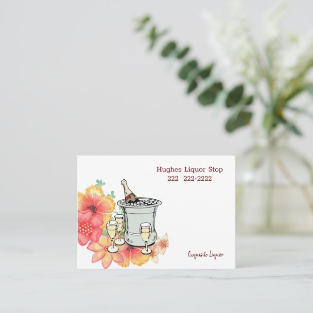 Business Cards, Exquisite Liquor Store  Business Card (Standing Front)