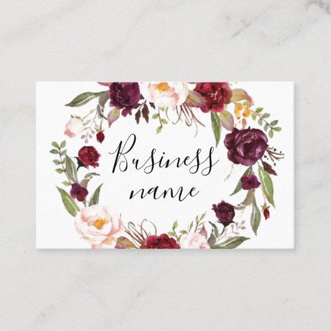 Business Cards - Floral Wreath Design2 (Front)