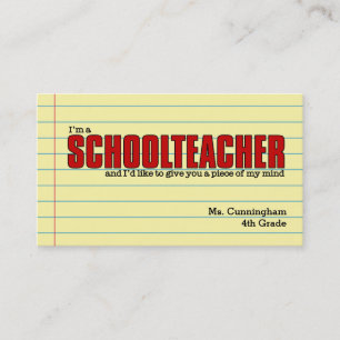 Business Cards for the Schoolteacher Humourous