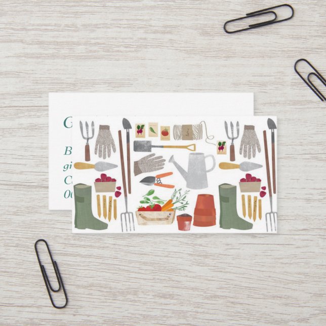 Business Cards - Garden Tools Design (Front/Back In Situ)