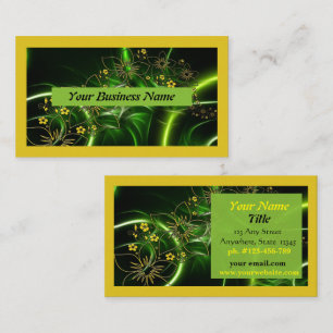Business Cards Green Yellow Modern