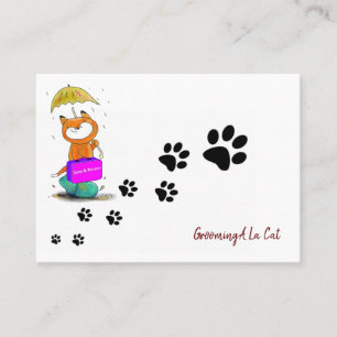 Business Cards, Grooming Cat Paws Business Cards