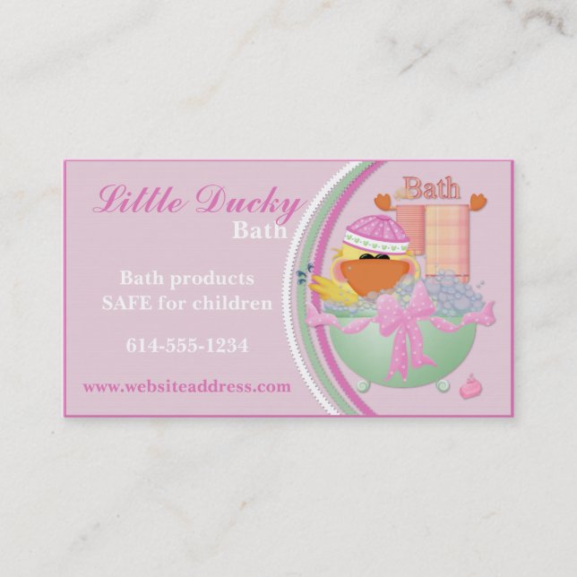 Business Cards : Little Ducky Bath Children Design (Front)