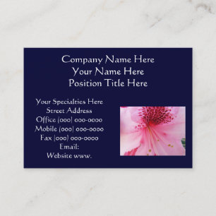 Business Cards Nature Pink Rhododendron Flower
