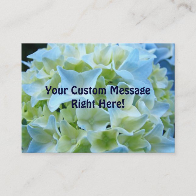 Business Cards Personal Company Blue Hydrangeas (Front)