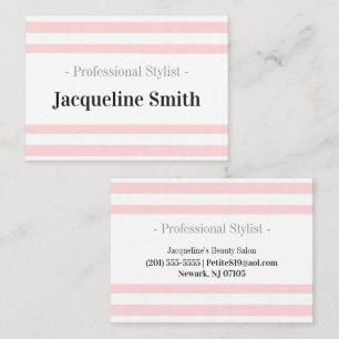 Business Cards, Pink Stripe Hair Beauty Salon Card