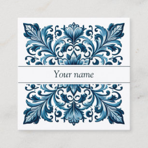 business cards portuguese tile blue colour