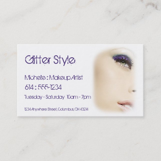 Business Cards :: Pretty Lady Eyeshadow/Makeup (Front)