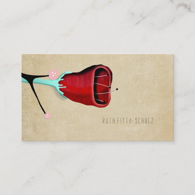 Business Cards Red Poppy (Front)