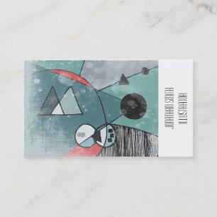 Business Cards Retro Mid Century Illustration