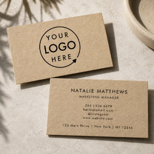 Business Cards Rustic Kraft Custom Logo Branding