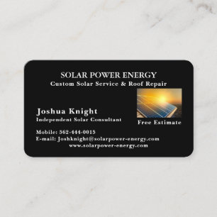Business Cards - Solar Sales Consultant