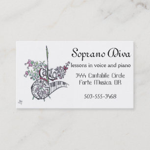 business cards:  soprano diva card