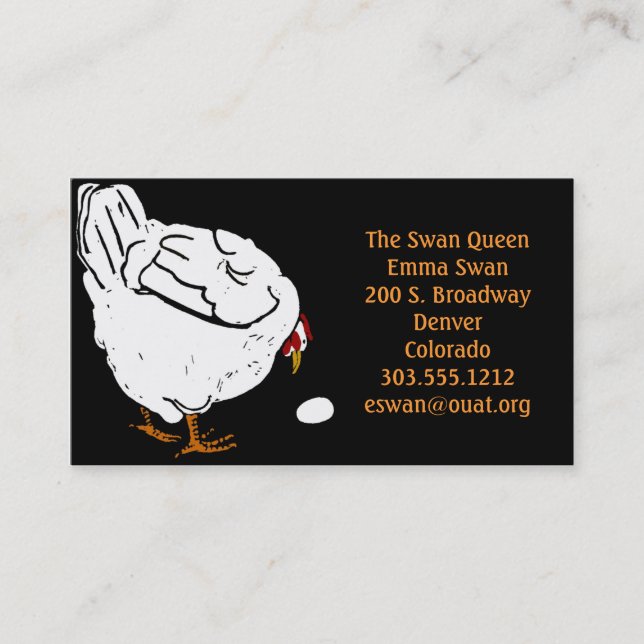 Business Cards Victorian Woodcut Chicken and Egg (Front)