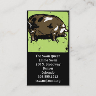 Business Cards Victorian Woodcut Pig or Hog