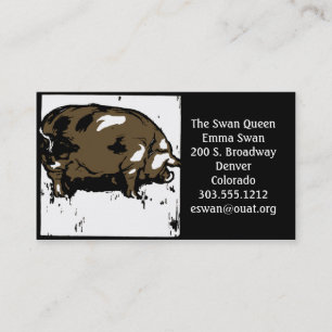 Business Cards Victorian Woodcut Pig or Hog