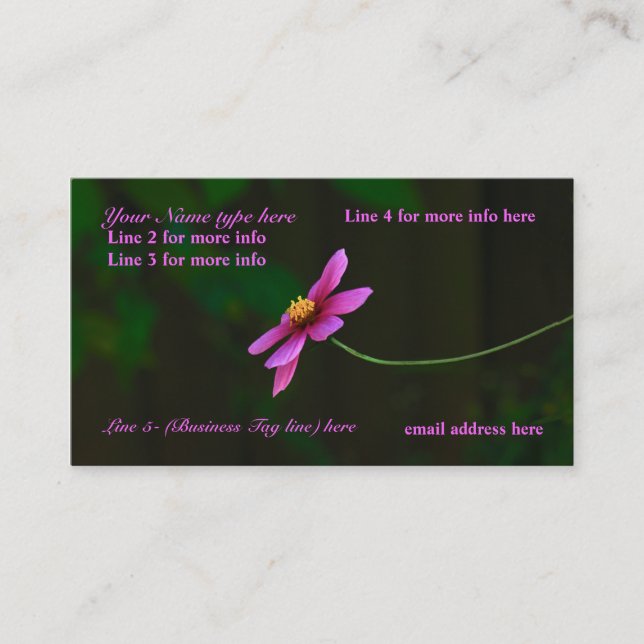 Business Cards: w/a touch of Nature Card (Front)
