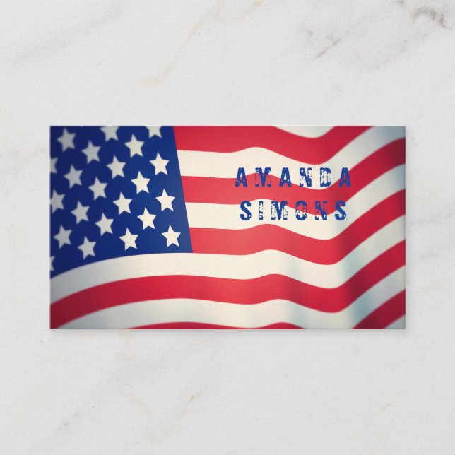 Business Cards with American flag (Front)