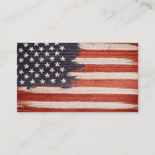 Business Cards with vintage American flag