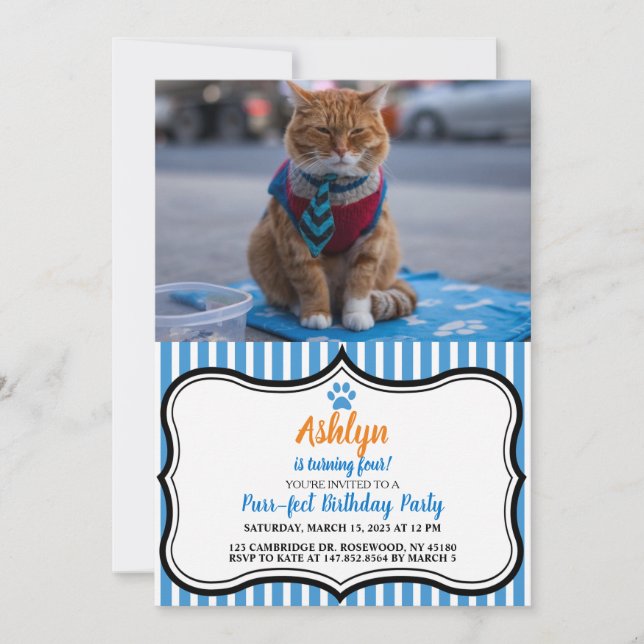 Business Cat Beautful Invitation (Front)