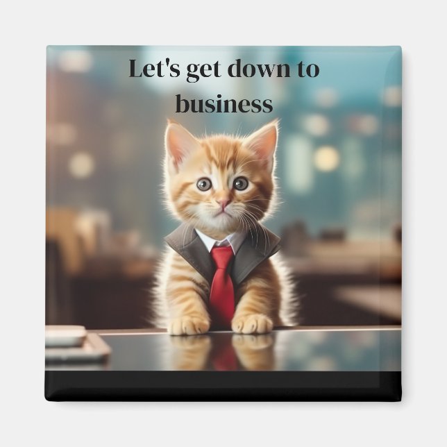 Business Cat Magnet (Front)