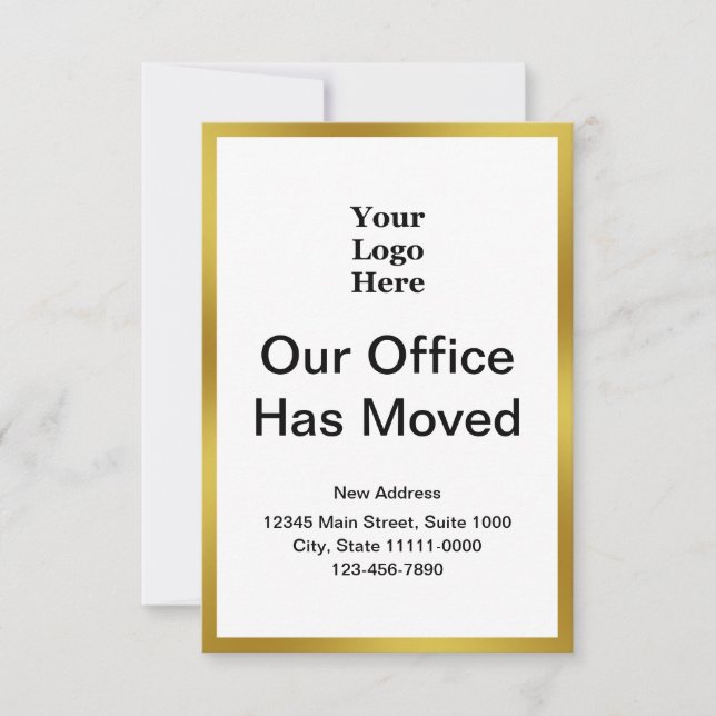 Business Change of Address Gold and White Template (Front)