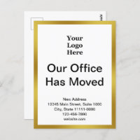 Business Change of Address Gold White Announcement