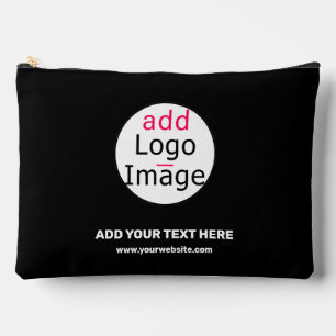 Business Chic Black Minimal Customisable  Accessory Pouch
