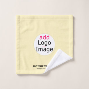 Business Chic Customisable Add Your Logo Vanilla Wash Cloth