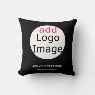Business Chic Customisable Black White Cushion