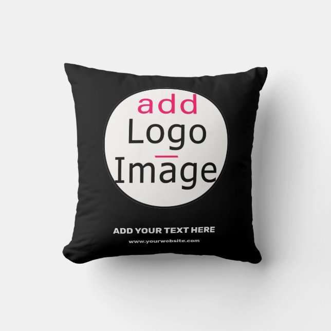 Business Chic Customisable Black White Cushion (Front)