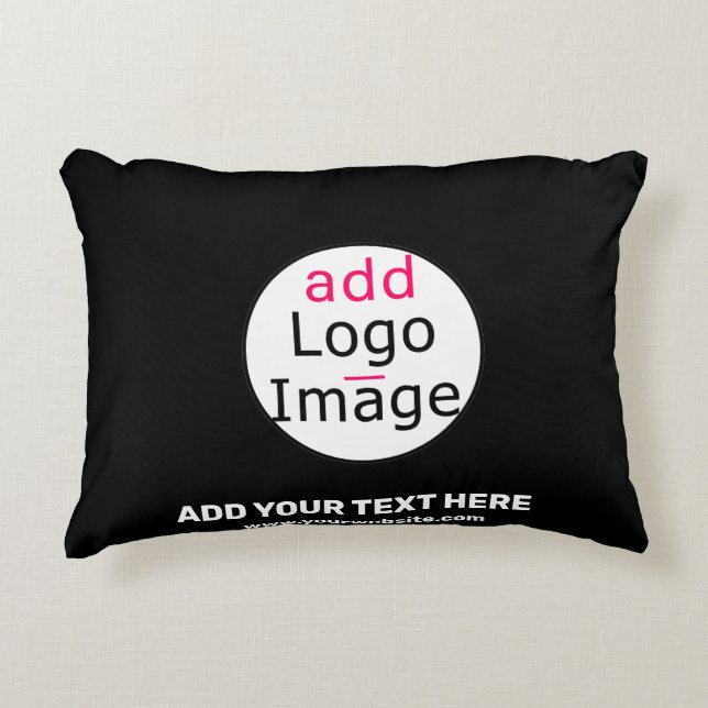 Business Chic Customisable Black White Decorative Cushion (Front)