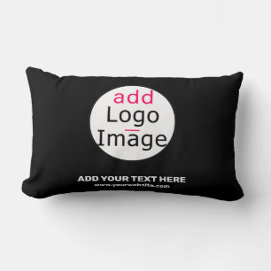 Business Chic Customisable Black White Lumbar Cushion