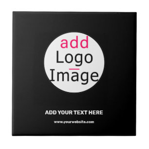 Business Chic Customisable Black White Minimal  Ceramic Tile