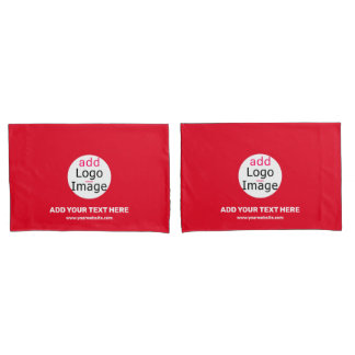 Business Chic Customisable Brand Red Pillowcase